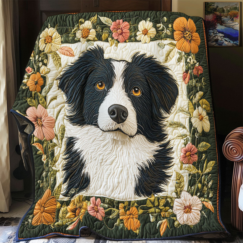 Adorable Border Collie Quilt Blanket Great Dog Mother’s Day Gifts