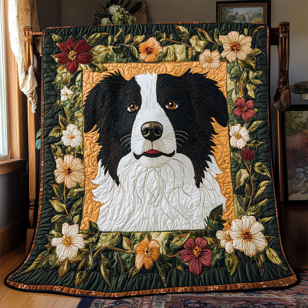 Adorable Border Collie Quilt Blanket Unique Dog Presents