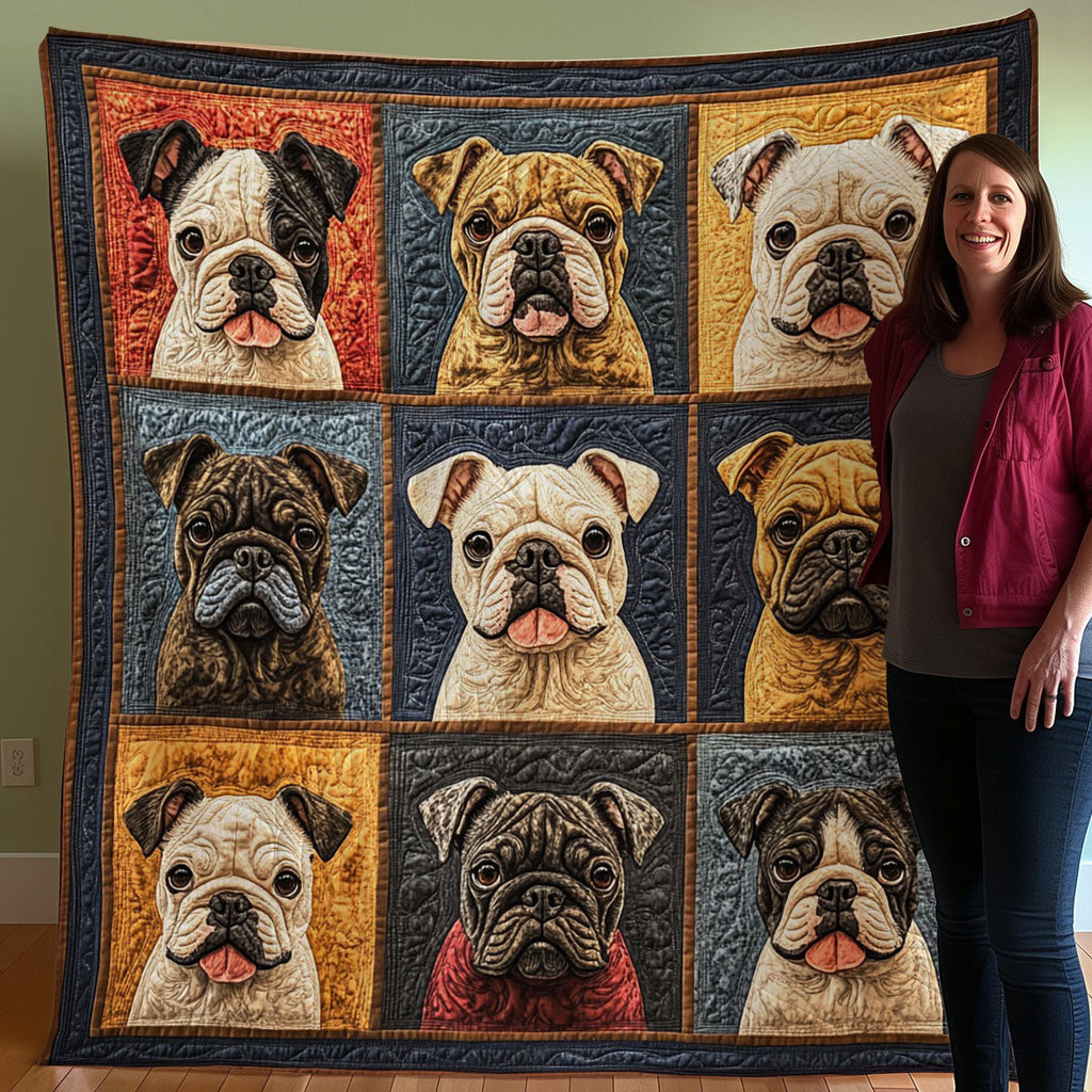 Adorable Bulldogs Quilt Blanket Bulldog Gifts For Owners