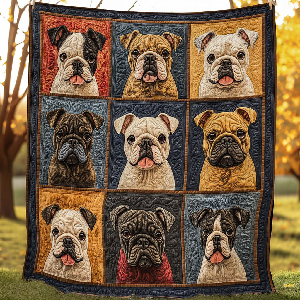 Adorable Bulldogs Quilt Blanket Bulldog Gifts For Owners